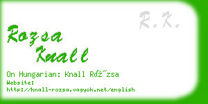 rozsa knall business card